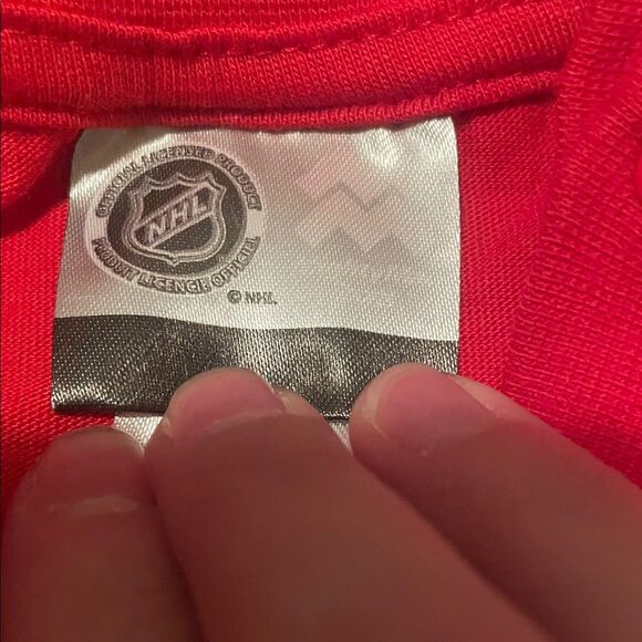 NHL Flames Infant Red Tee with Logo and Text - Picture 2 of 8